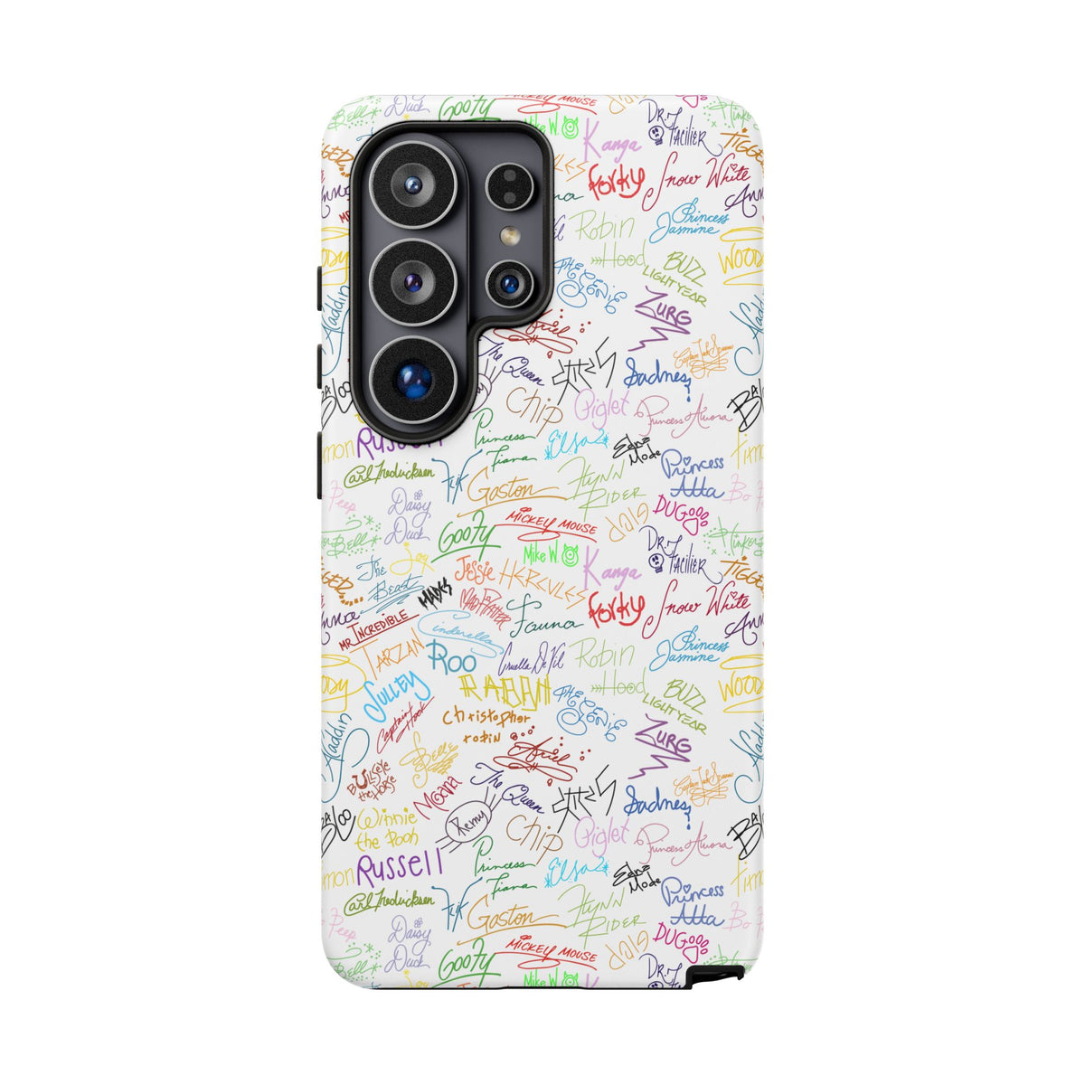 Character Autographs on White Resort Ready Cell Phone Tech Case