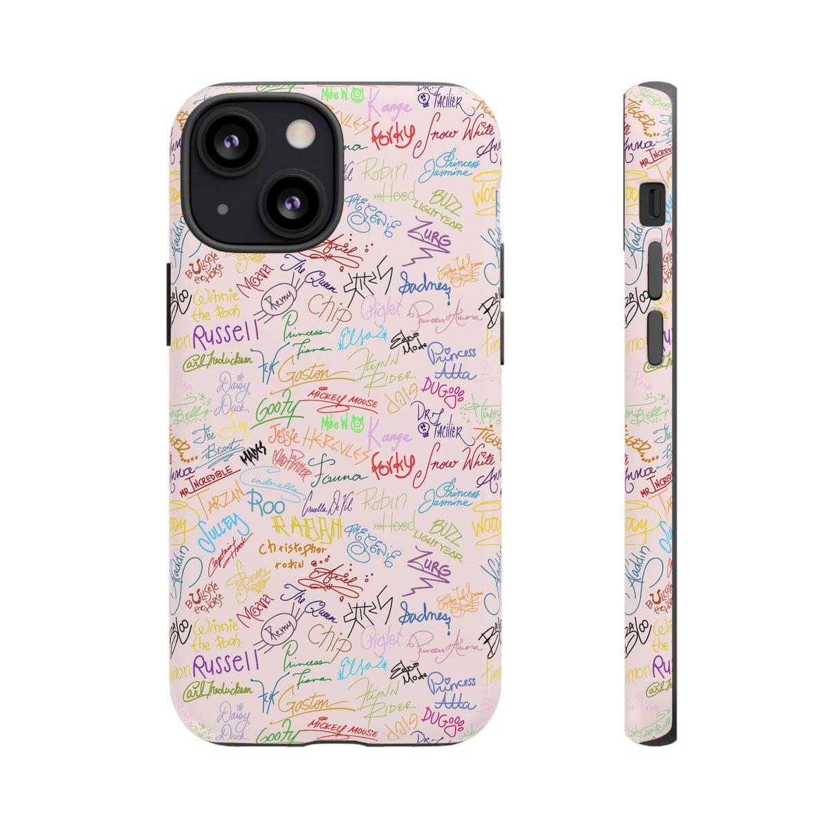 Character Autographs on Pink Resort Ready Cell Phone Tech Case