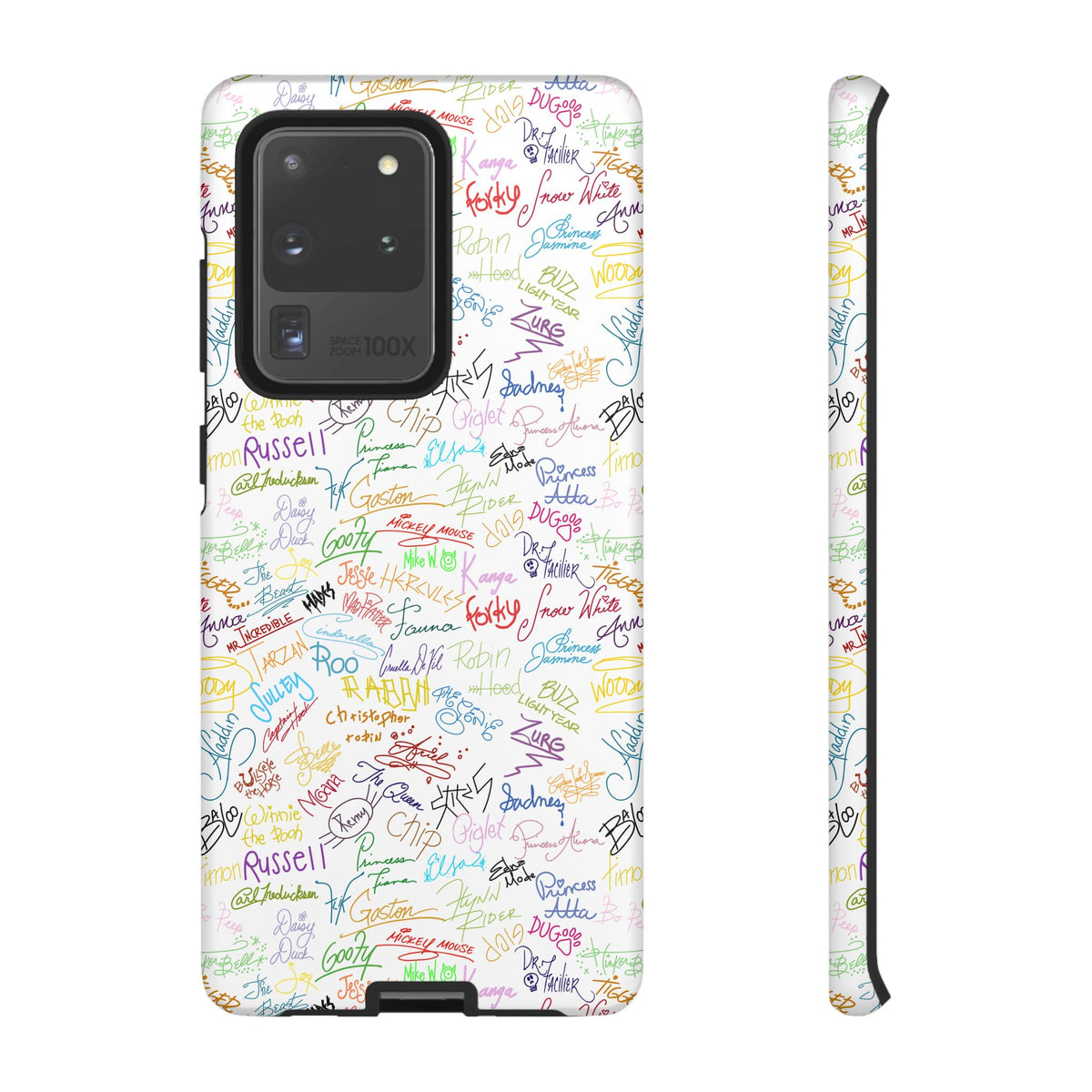 Character Autographs on White Resort Ready Cell Phone Tech Case