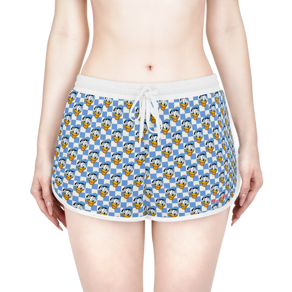 Blue Checkerboard Donald Relaxed Dolphin Shorts