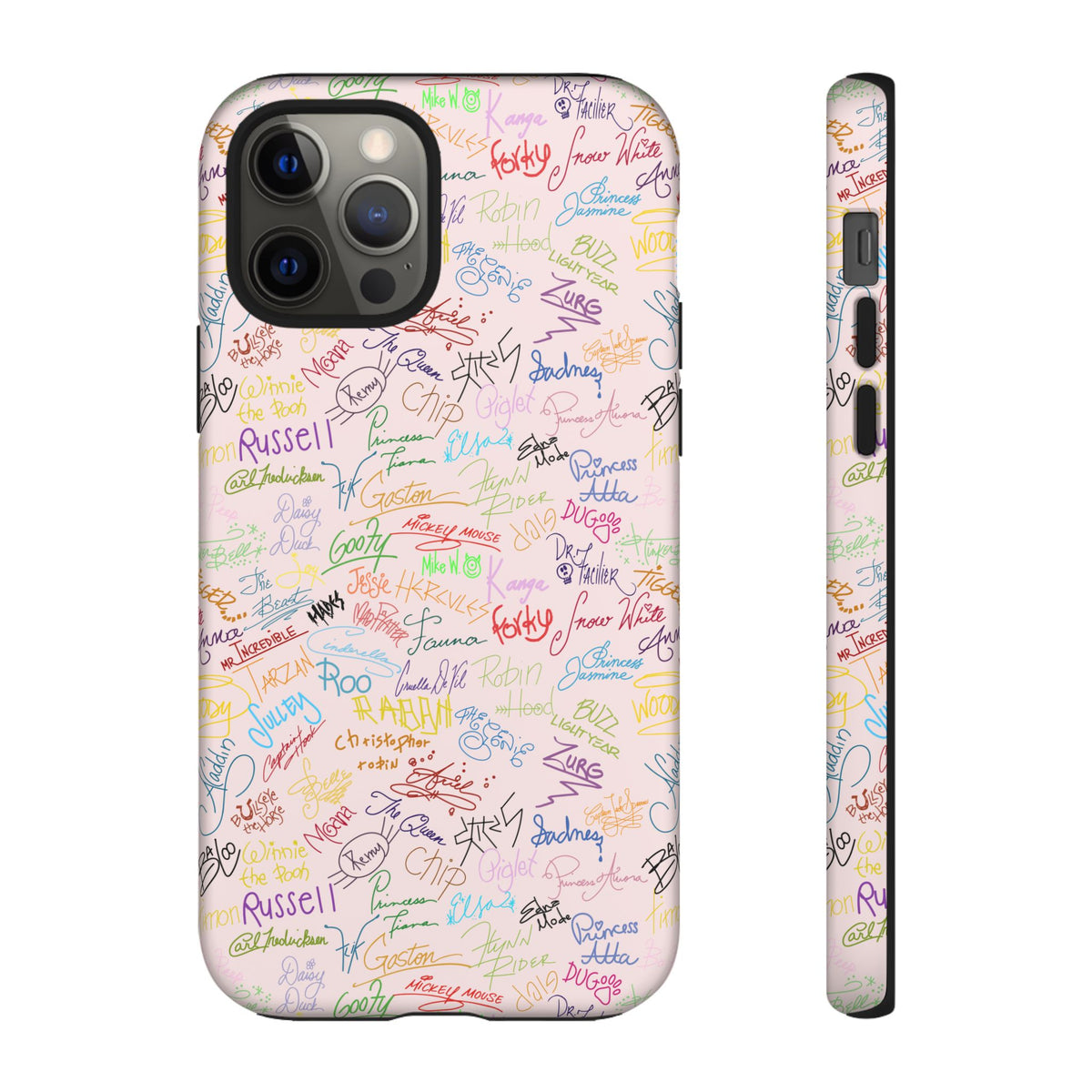 Character Autographs on Pink Resort Ready Cell Phone Tech Case