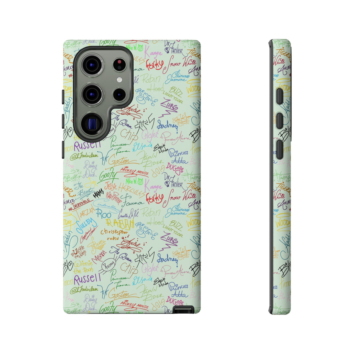 Character Autographs on Green Resort Ready Cell Phone Tech Case