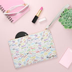 Character Autographs on White Convertible Wristlet Clutch