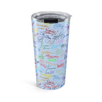 Character Autographs on Blue 20oz Tumbler