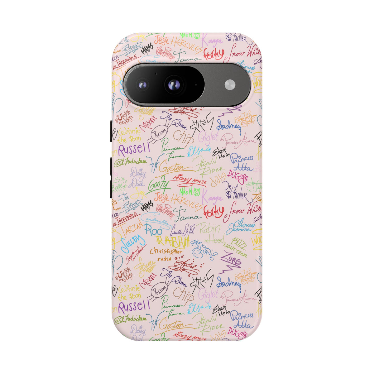 Character Autographs on Pink Resort Ready Cell Phone Tech Case