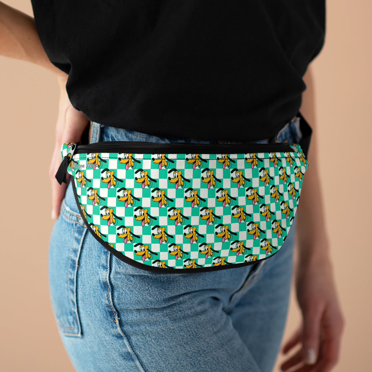 Teal Checkerboard Pluto Beach Club Fanny Pack