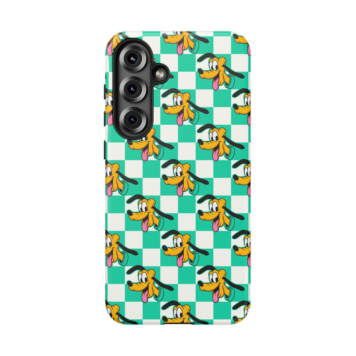 Teal Checkerboard Pluto Resort Ready Cell Phone Tech Case