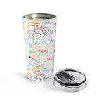 Character Autographs on White 20oz Tumbler