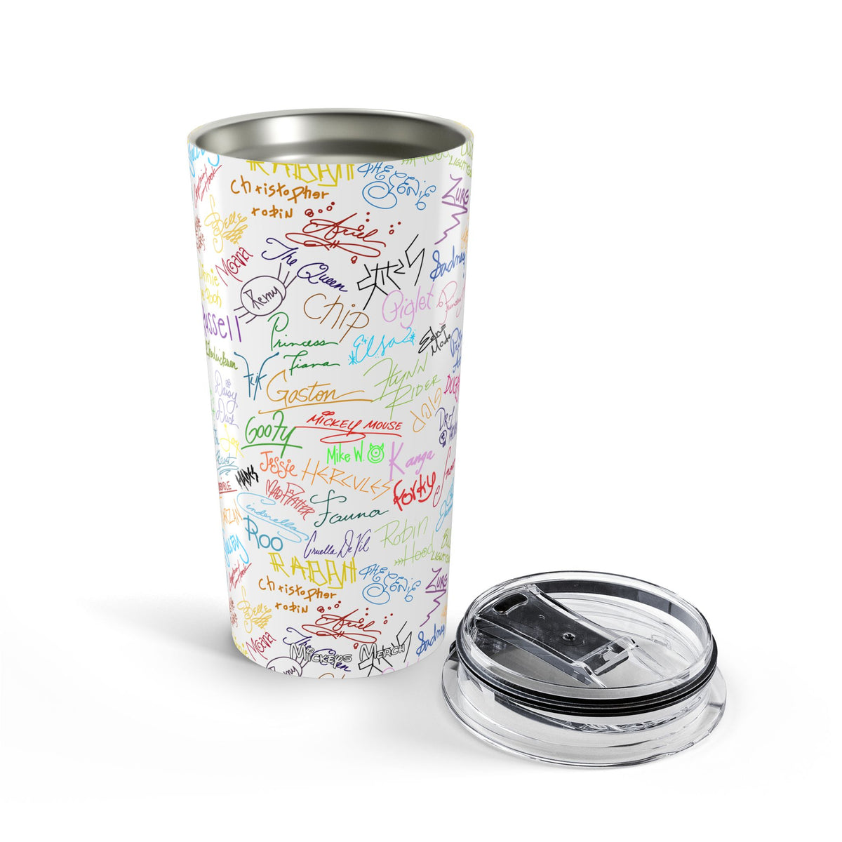 Character Autographs on White 20oz Tumbler