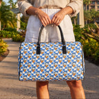 Blue Checkerboard Donald PU Leather Travel Bag