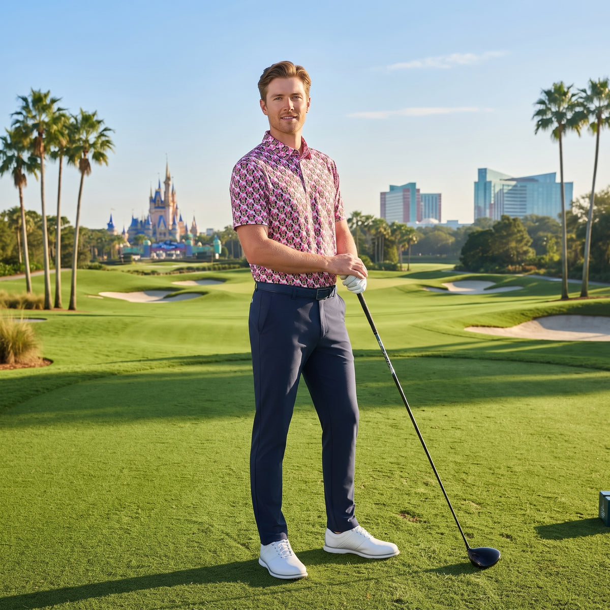 Pink Checkerboard Minnie Performance Polo Shirt