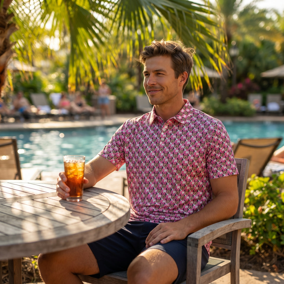 Pink Checkerboard Minnie Performance Polo Shirt