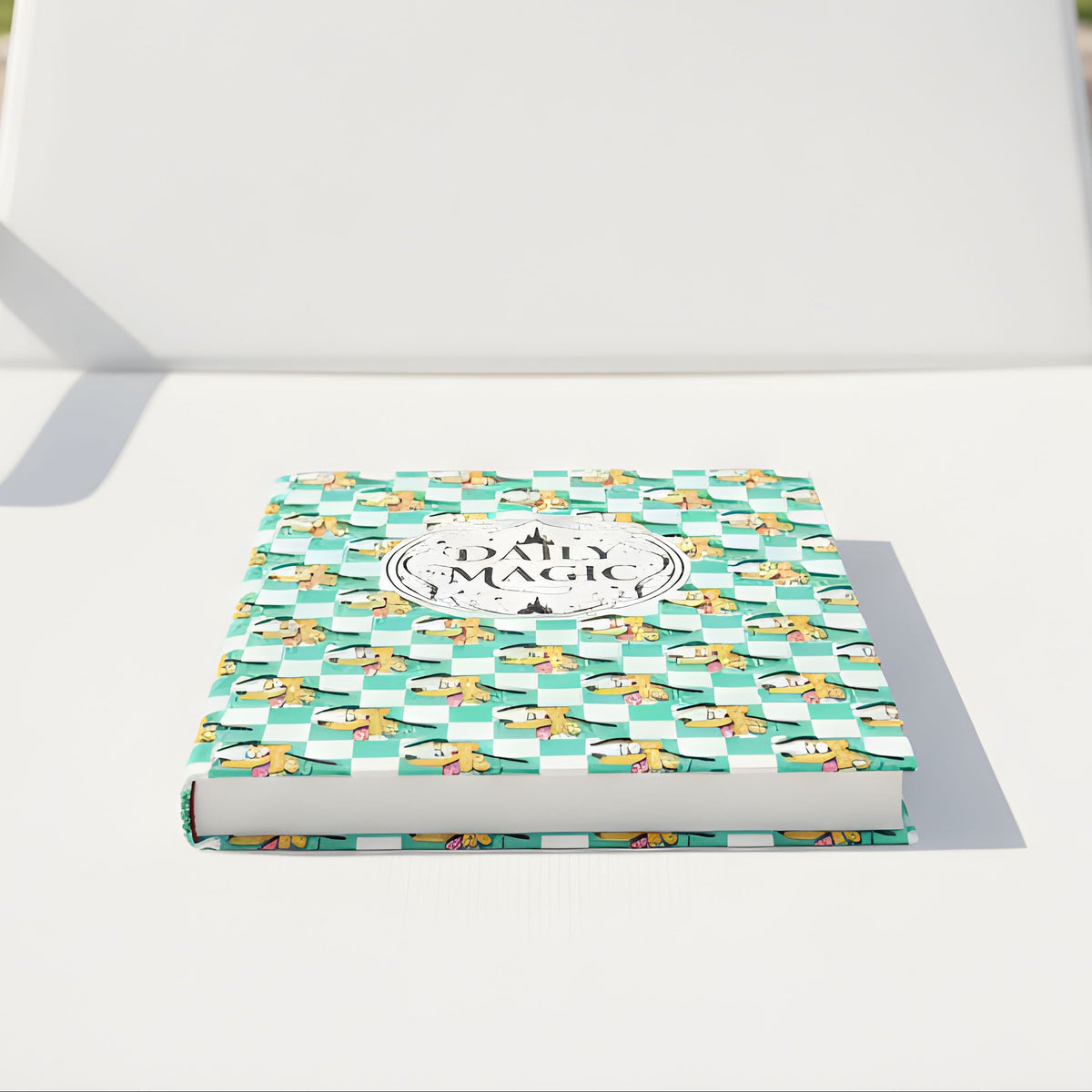 Teal Checkerboard Pluto Daily Magic Matte Hardcover Journal