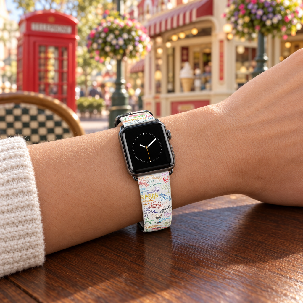Autograph watchband at a retro soda shop café