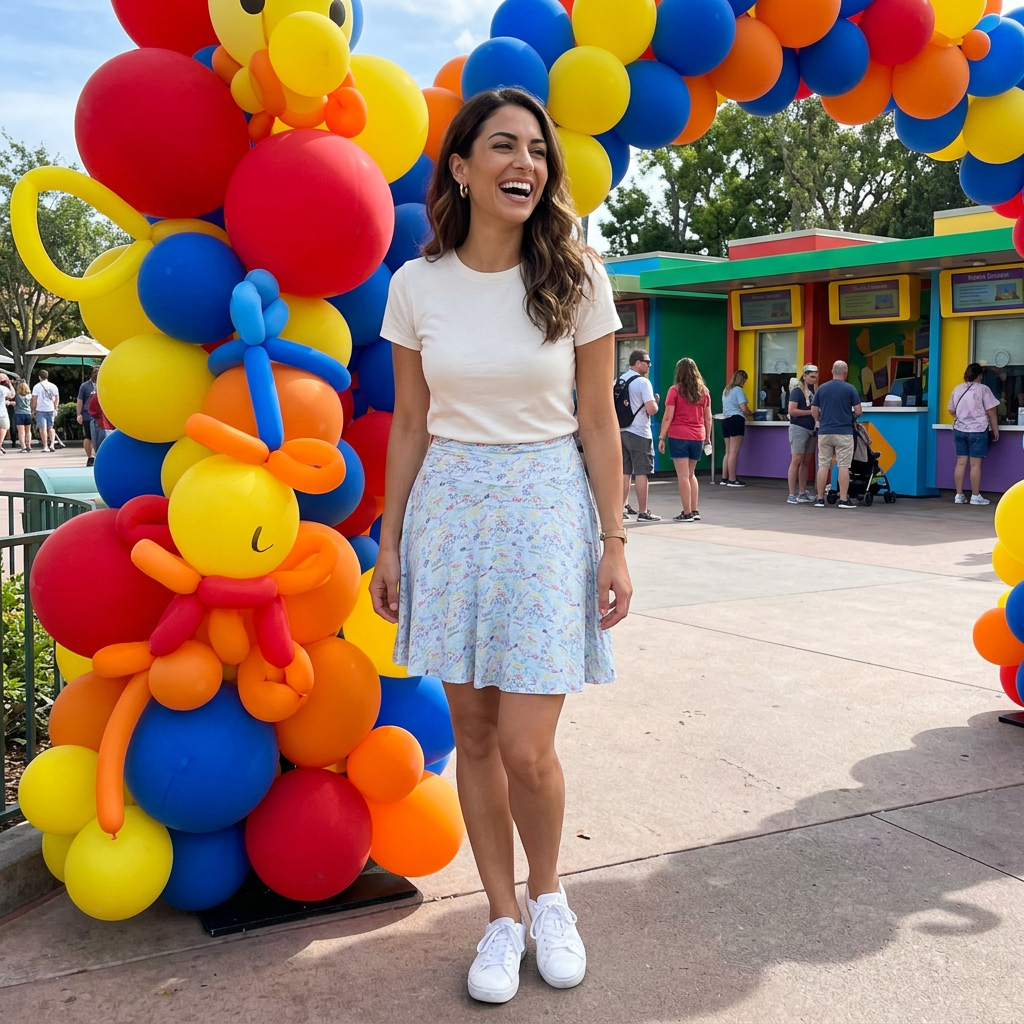 Blue autograph skirt at balloon plaza