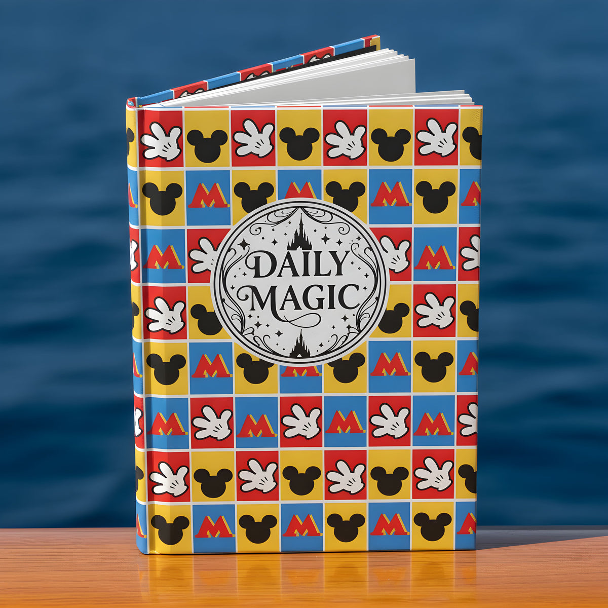 Checkerboard Mickey Hands Daily Magic Matte Hardcover Journal