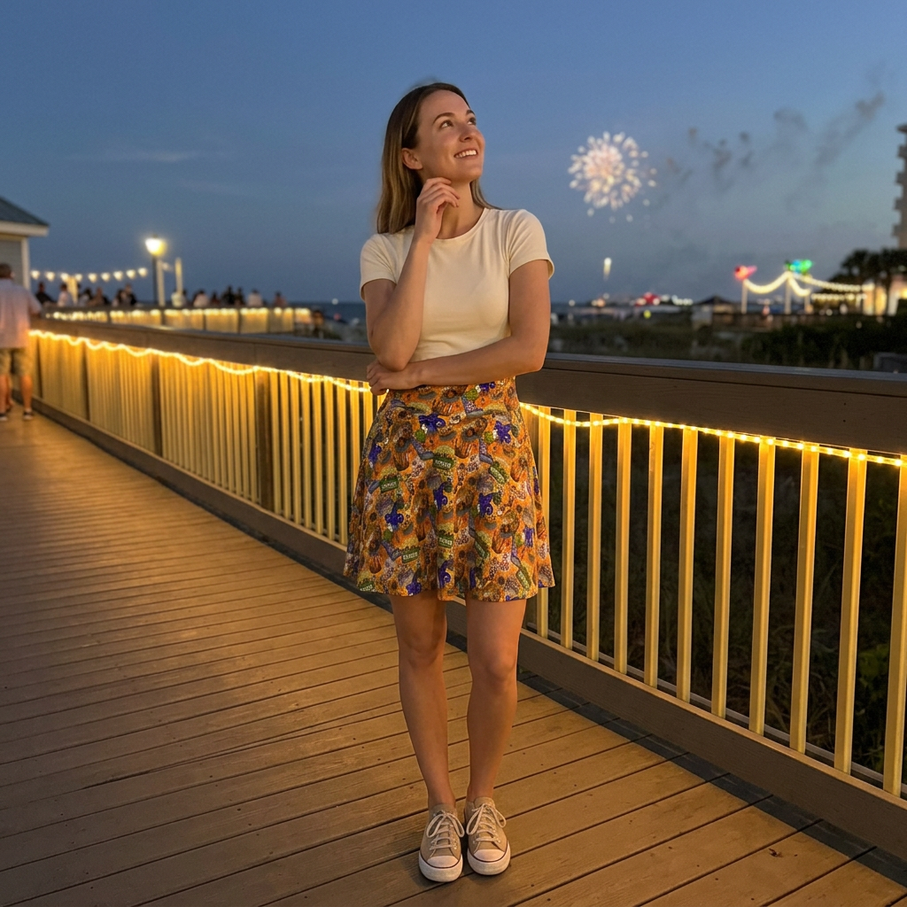 Candid boardwalk fireworks snapshot