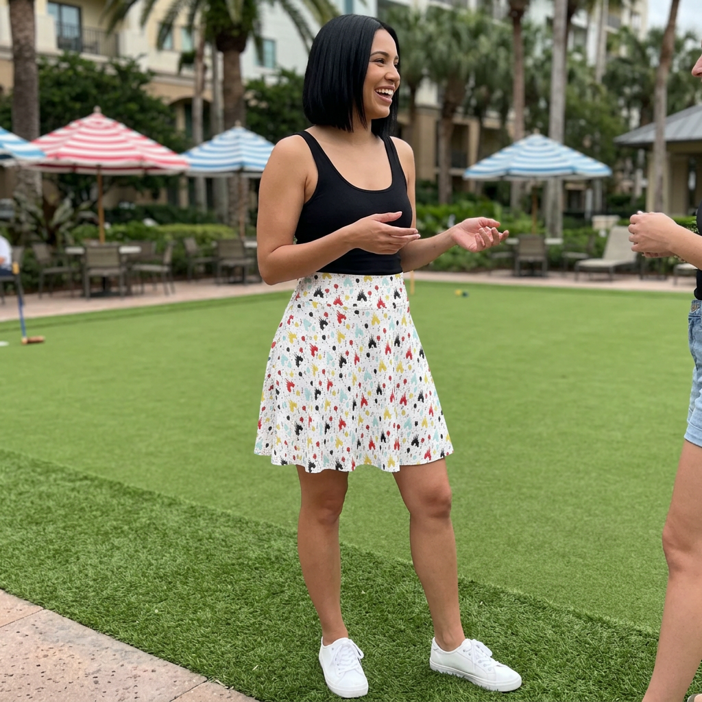 Castle Celebration skirt at resort croquet lawn