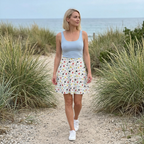 Castle Celebration skirt walking through dune garden