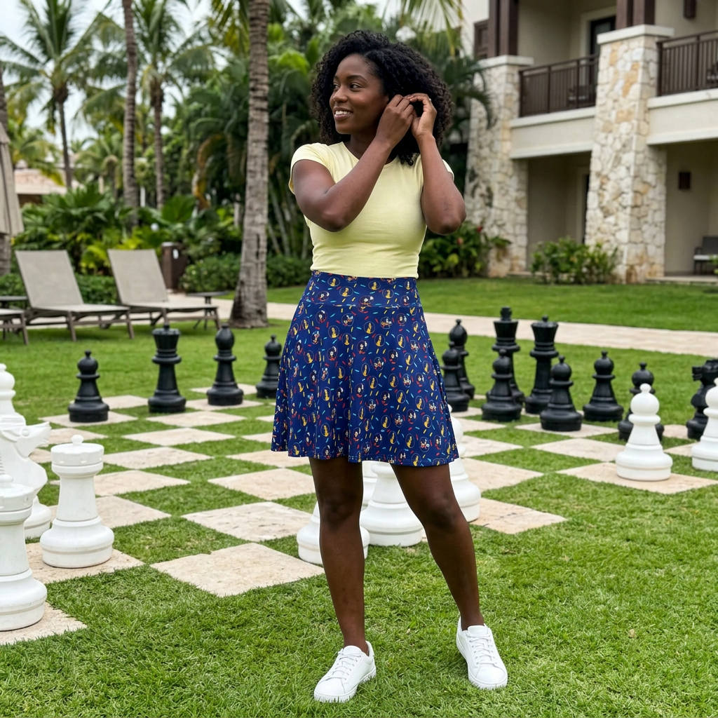 Character Arrows skirt on resort chess lawn