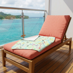 Character Autographs on Green blanket on a cruise balcony lounge chair