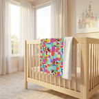Colorblock Mickey blanket in a contemporary nursery