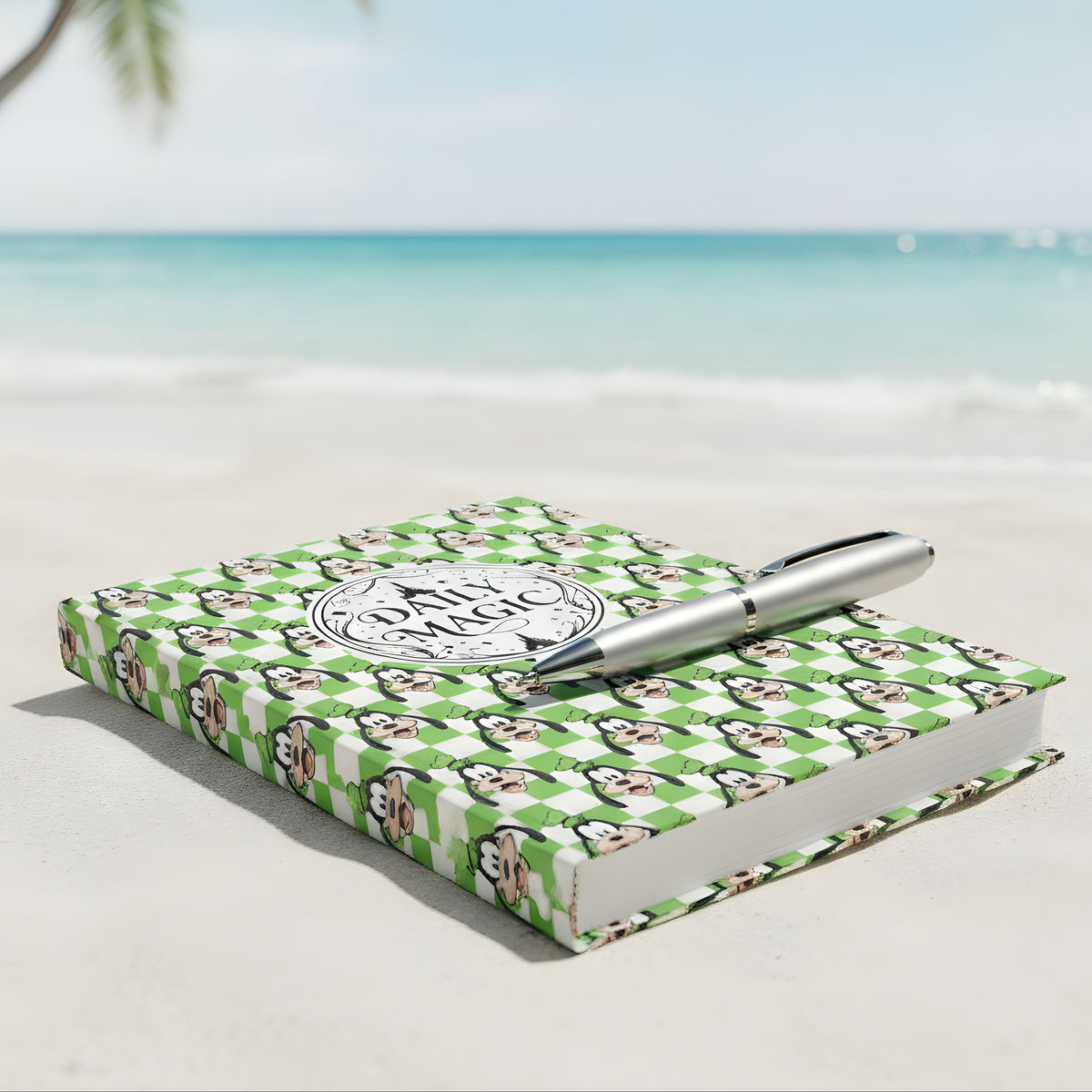 Green Checkerboard Goofy Daily Magic Matte Hardcover Journal
