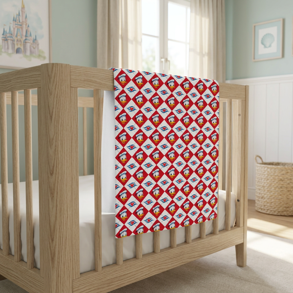 DCL Donald blanket in a seafoam nursery