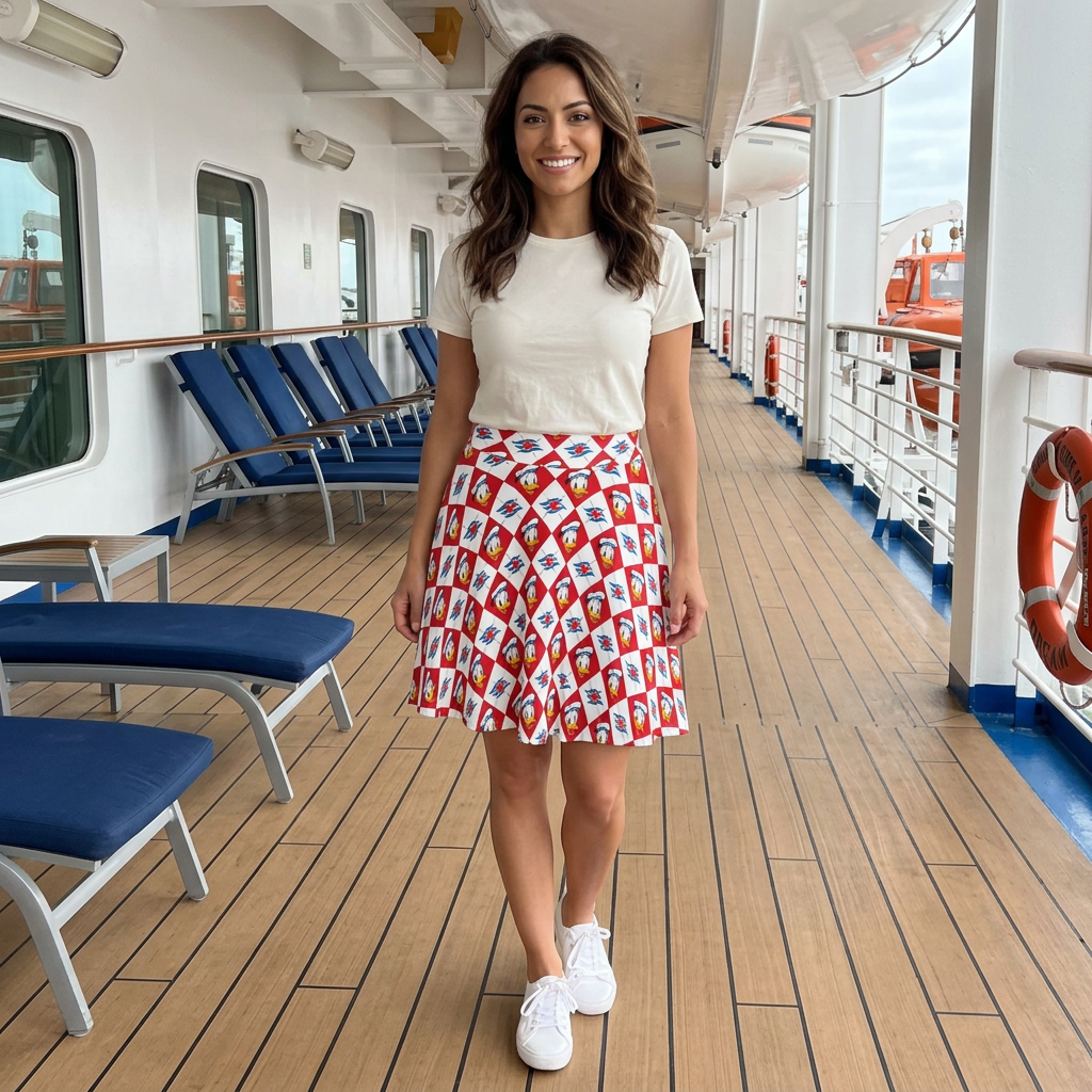 DCL Donald skirt cruise promenade snapshot