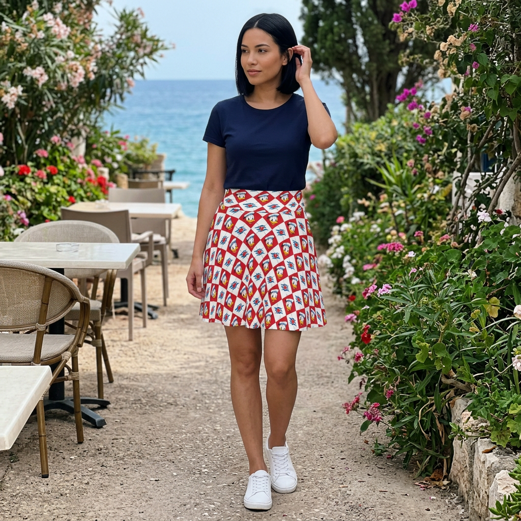 DCL Donald skirt seaside garden snapshot