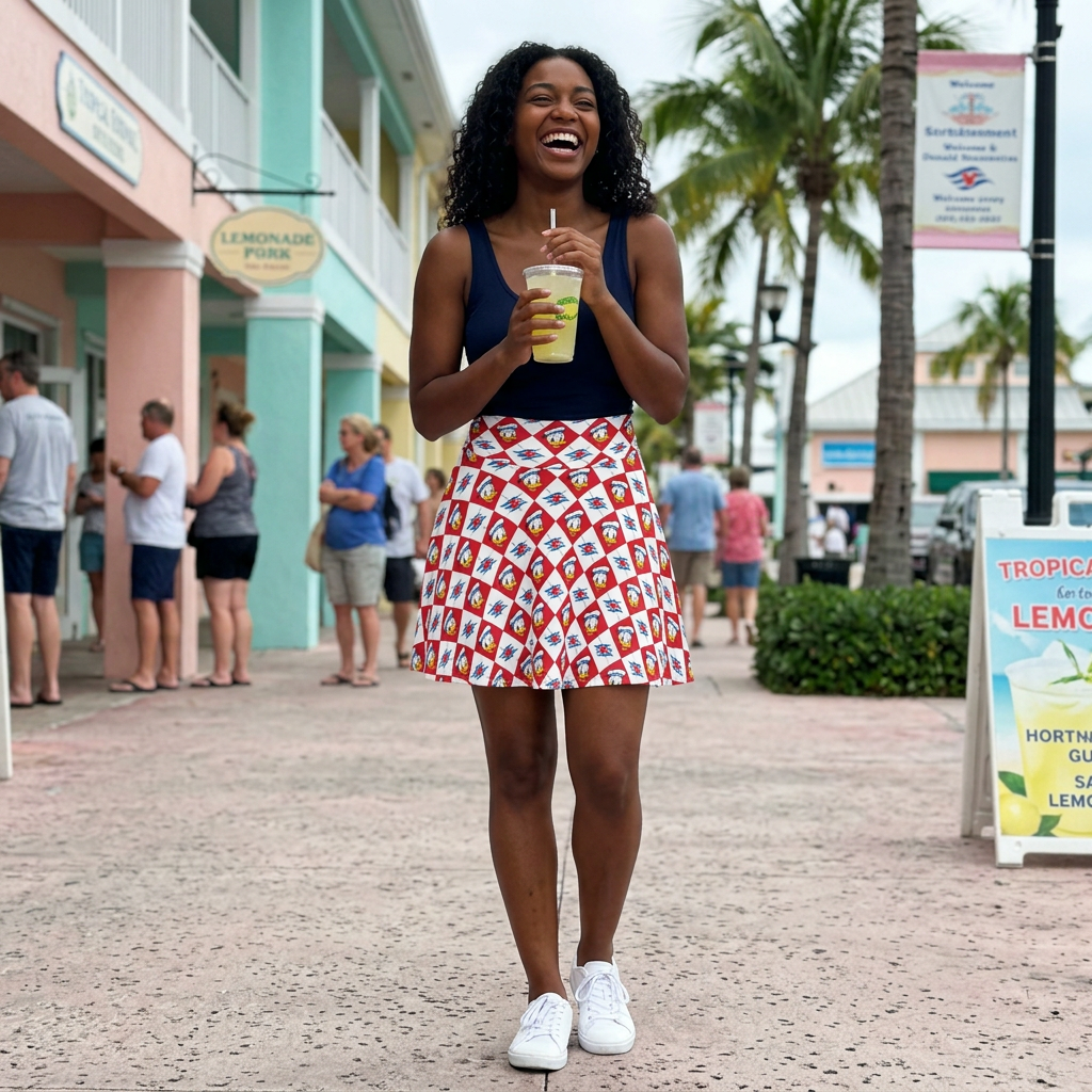 DCL Donald skirt tropical port snapshot
