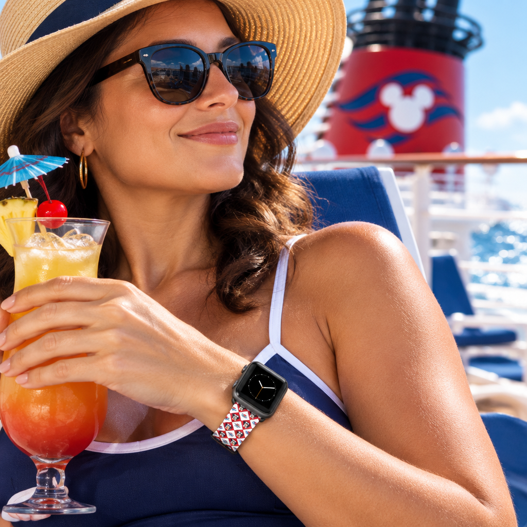 DCL Mickey watchband on a sunny cruise deck