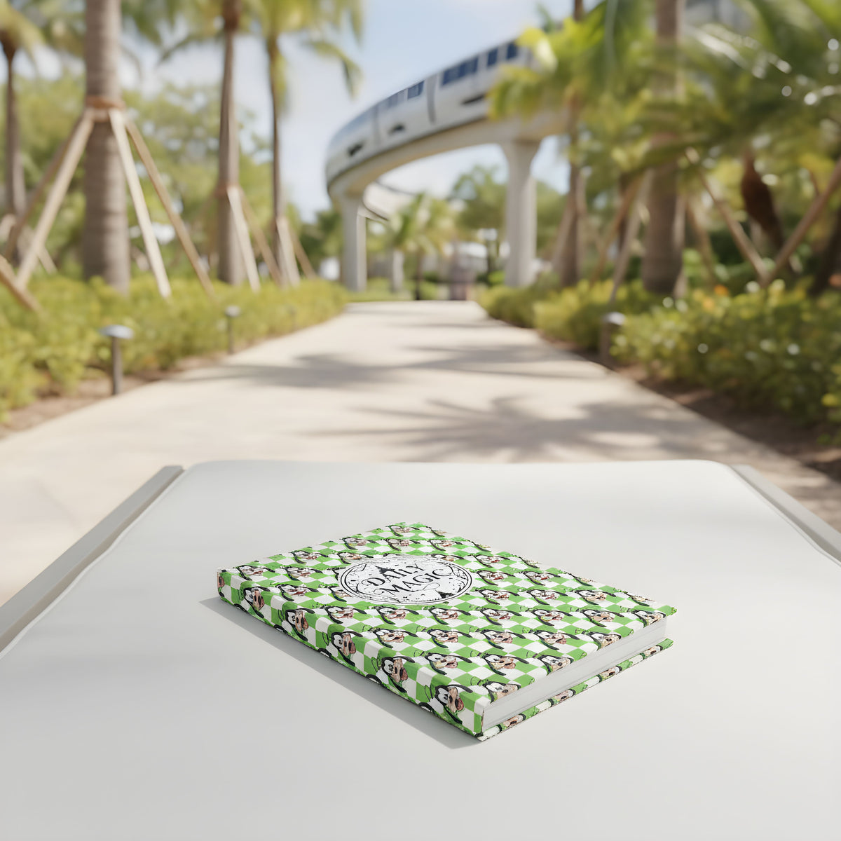 Green Checkerboard Goofy Daily Magic Matte Hardcover Journal