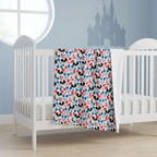 Emoji Mickey blanket in a powder-blue nursery