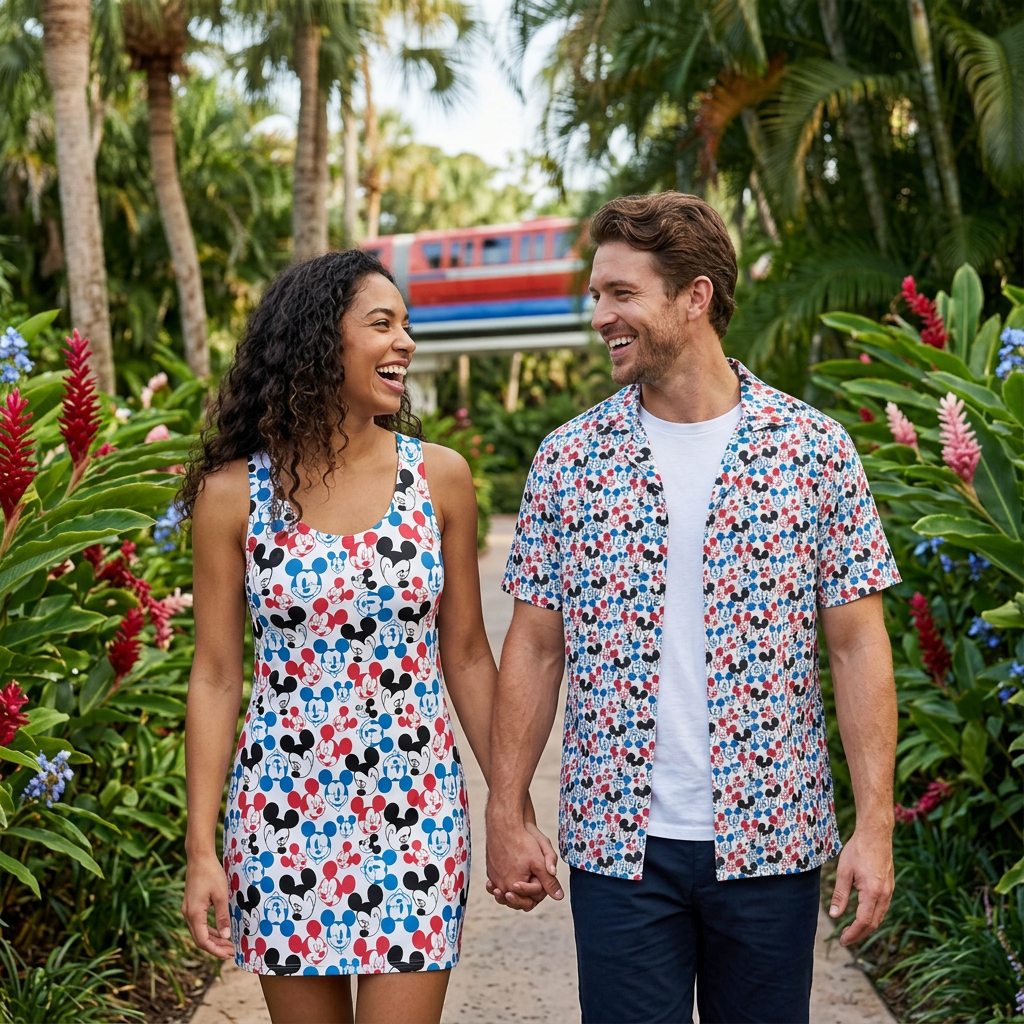 Emoji Mickey couples resort walk