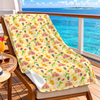 Enchanted Tiki Room blanket on a cruise balcony lounge chair
