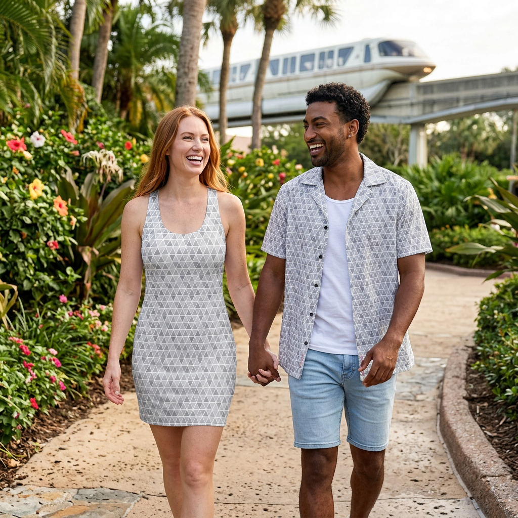Epcot Ball Pattern couples resort walk
