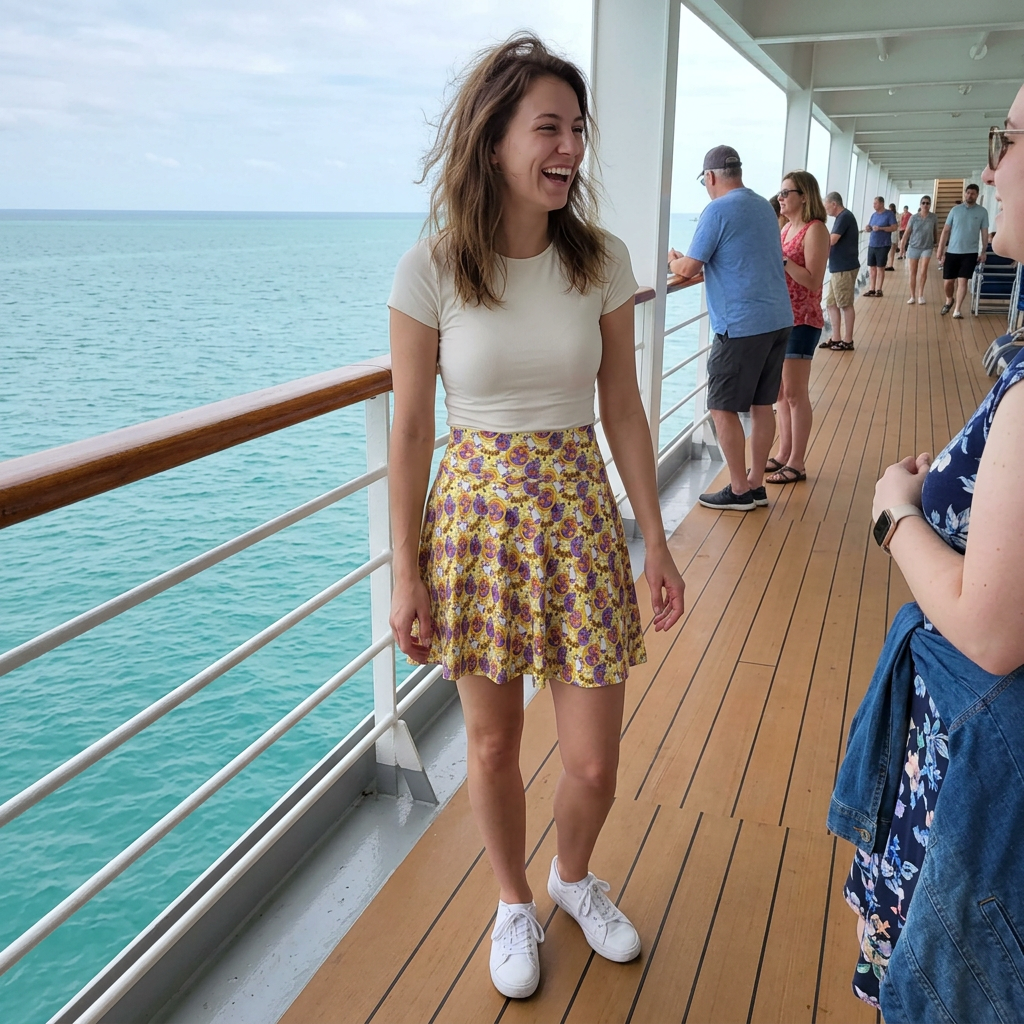 Figment skirt candid cruise deck photo