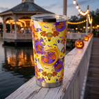 Figment tumbler overlooking a glowing carousel boardwalk