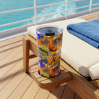 Four Parks tumbler photographed diagonally from above on a cruise lounger