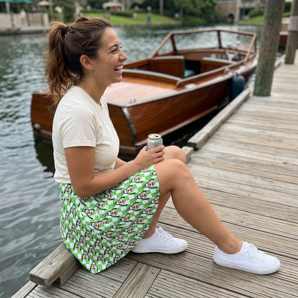 Goofy skirt at riverside landing