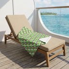 Green Checkerboard Goofy blanket on a cruise balcony lounge chair