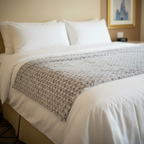 Grey Triangle Geometric Blanket - Hotel Bed Hero Shot