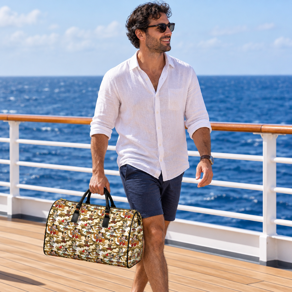 Jungle camo bag ship deck traveler