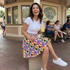 Mickey Hands skirt at ticket booth plaza
