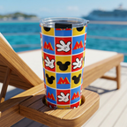 Mickey Hands tumbler on a cruise deck sun lounger