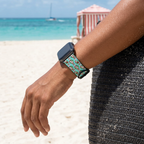 Mint festive watchband at a tropical beach