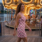 Pink Checkerboard Minnie evening carousel stroll