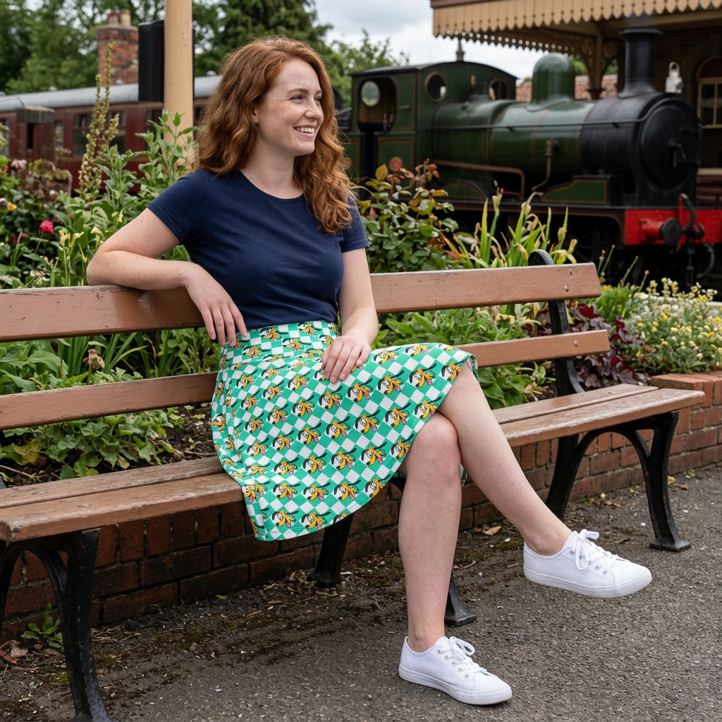Pluto skirt in train station garden