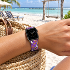 Purple Figment watchband at a tropical beach